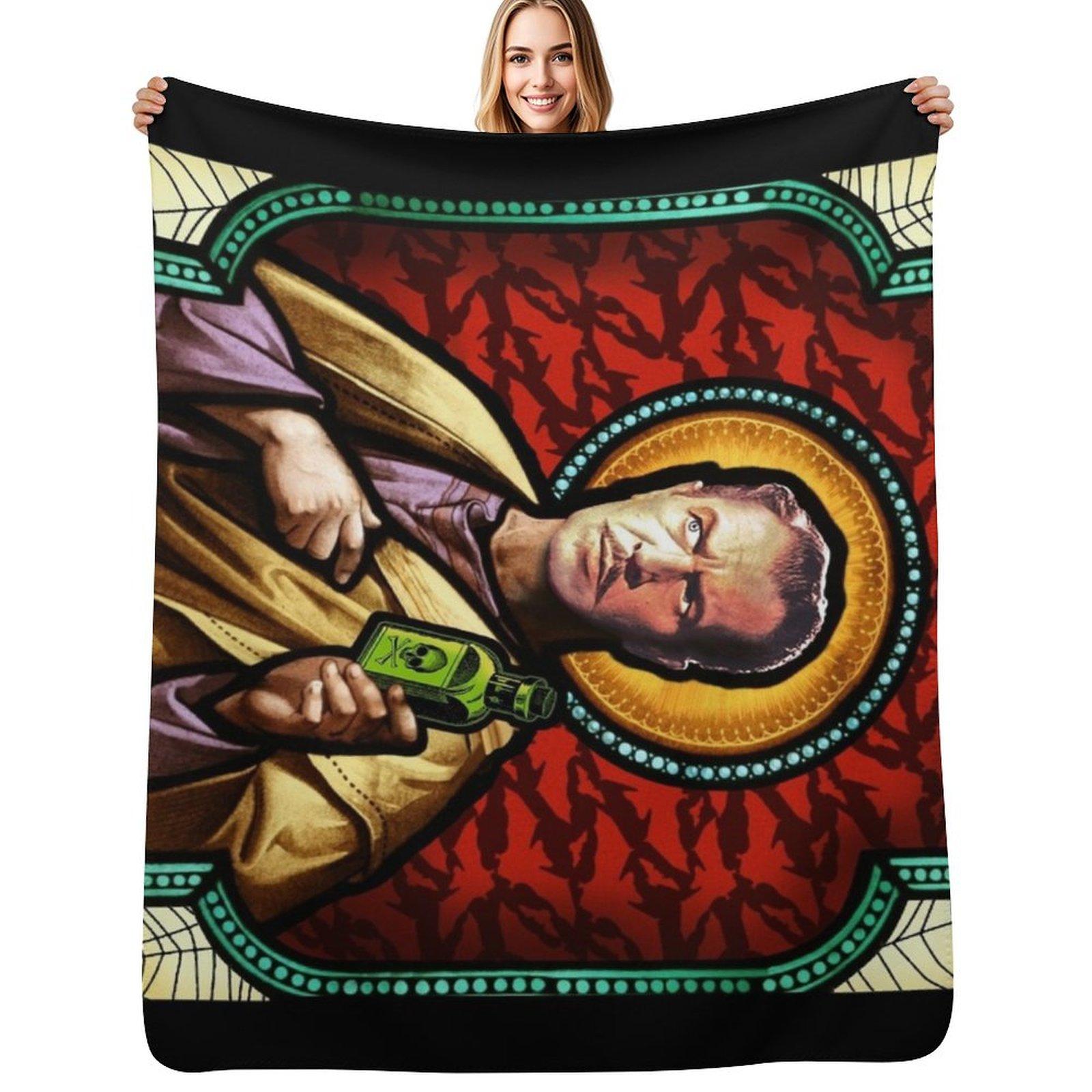 St. Vincent Price Throw Blanket Lightweight Warm Blanket for Indoor Outdoor Use Size: 75*100cm, Weight: 230 GSM