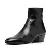 Men's Genuine Leather Chelsea Boots - Summer British Style with Zipper