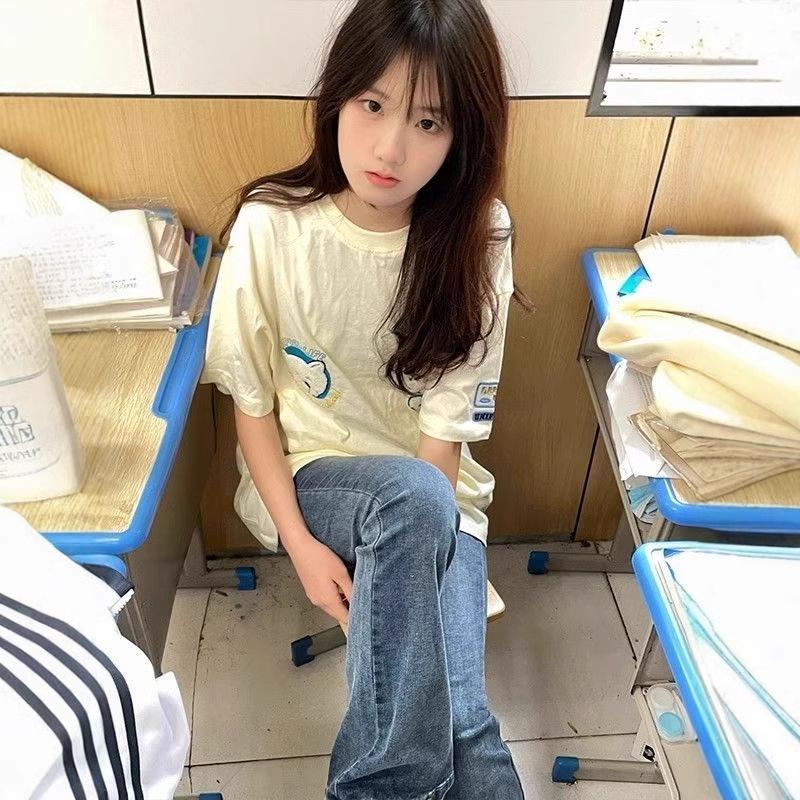 

230g Heavyweight Pure Cotton Women s Embroidered Short Sleeve T-Shirt, 2025 Summer Niche, Loose Fit, Round Neck, Letter Design. XL (suggested for 115-130 lbs) миндальный/кремовый