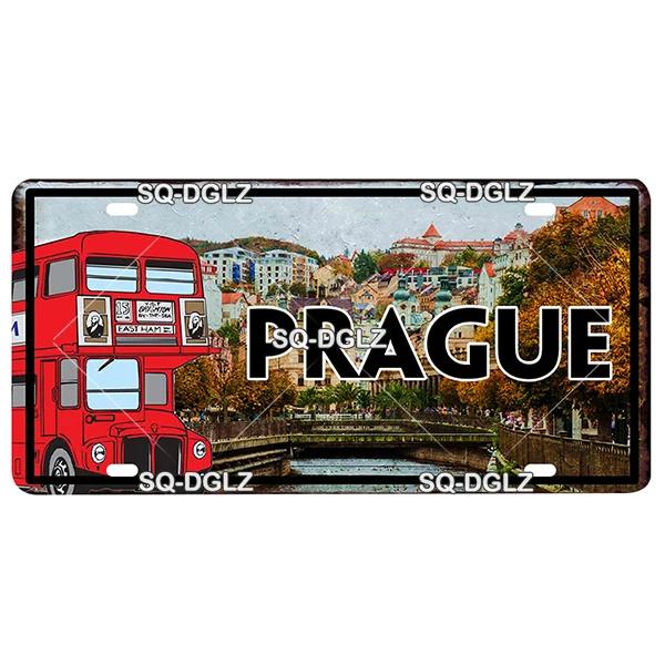 

Europe City 15x30CM Plate Metal Sign Vintage Plaque Tin Sign Wall Decor For Bar Country Ireland/Paris/Prague Poster 30x15cm