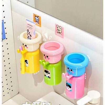Magnetischer Zahnbürstenbecher Wandmontierter Bohrerfreier Zahnbürstenhalter Heimaufbewahrung Umgedrehter Zahnbürstenhalter