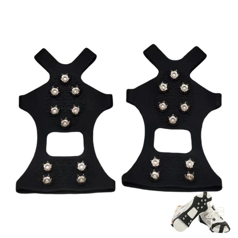 Ice Cleats With 10 Steel Spikes Elastic Traction Aid For Winter Boot Hiking Shoes Covers Ice Grippers Crampons Unisex