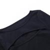 Autumn Fashion Women Sexy Hollow Out Slim Fit Long Sleeve Casual Round Neck Shirt Solid Black Tops T Shirt 5 Colors