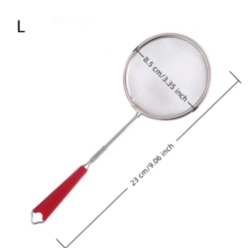 Cucchiaio Scolapasta a Maglia Fine in Acciaio Inossidabile Manico Rotondo Filtro da Cucina Scolapasta per Cucinare Mestolo per Schiumare Grasso Schiuma