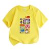 Kids Boys Girls Crew Neck Short Sleeve 100% Cotton T-Shirt Cute Cartoon Space Toy Characters Print Casual Soft Breathable Tees Tops for Children Daily