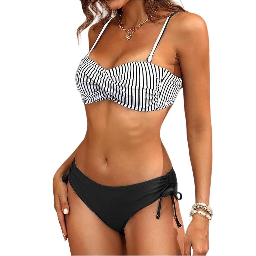 Damen Floral Print Separates Zweiteiliges Badeanzug-Set Mit BH-Polstern Ohne Bügel Sexy Bikini