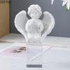 Holy Angels Statue Desk Decoration Creative Angels Ornaments Transparent Base Handicrafts Resin Sculpture Room Aesthetics Decor