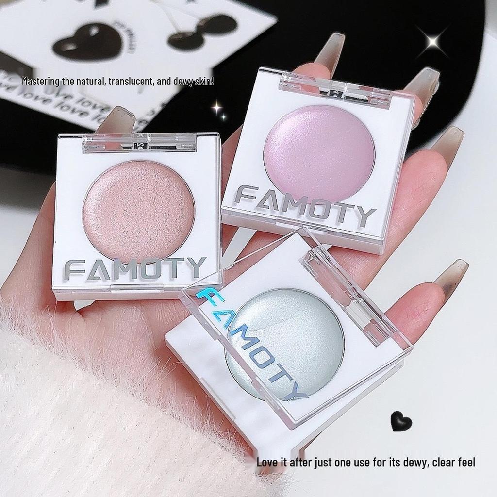 FAMOTY Iridescent White Shimmer Highlighter Cream for Eye Corner and Eyeshadow