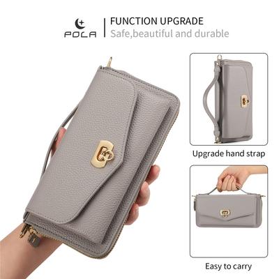2-in-1 Abnehmbares Lanyard Geldbörse Kartenetui Für Samsung Galaxy S25 S24 Ultra S23 Plus S22 Note 20 Reißverschluss Handtasche Handyhülle
