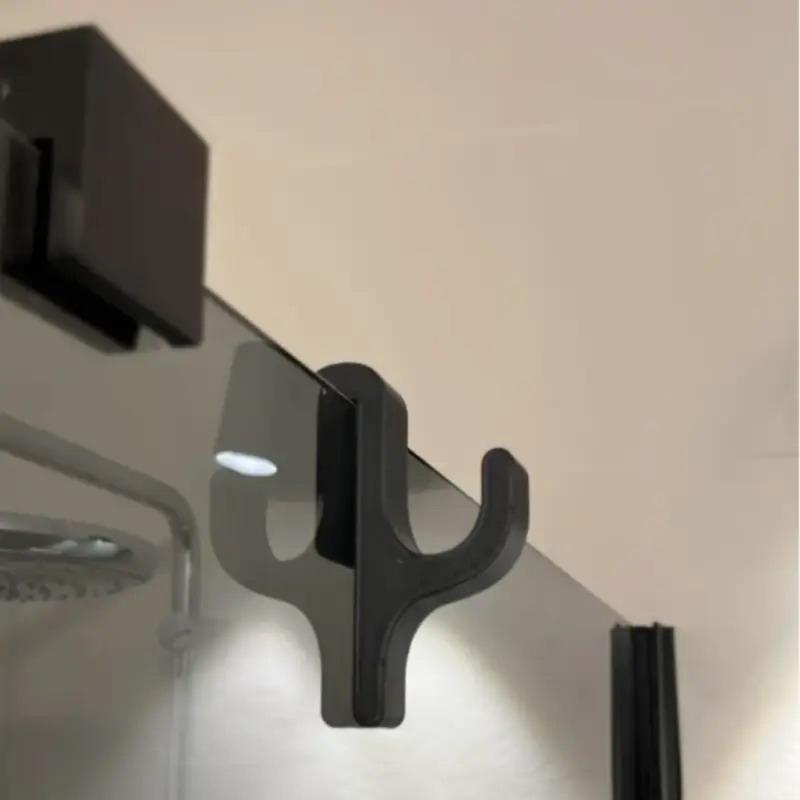 Shower Hook For 8Mm Glass Doors Holds Towels And Clothes Wall Organizer Towel Holder Easy-To-Install Minimalist Home Decor