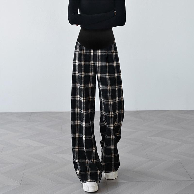 Maternity Plaid Cotton Outerwear & Work Trousers - Spring/Autumn Medium