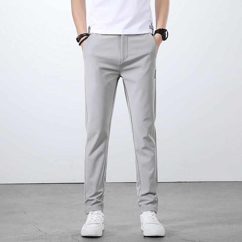 Sommer-Leicht-Freizeithose für Herren mit elastischem Bund Leicht gerader Schnitt Ultra-dünner Eis-Seidenstoff