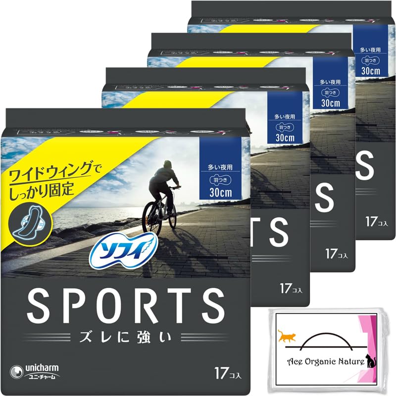 

[Bulk purchase] Sophie sports SPORTS napkin Resistant to misalignment For many nights with wings 30cm 17 pieces ×4 pieces (Total 68 pieces) Comes with