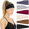 Unisex Solid Color Sports Headband - Sweat-Wicking, Elastic for Yoga & Exercise