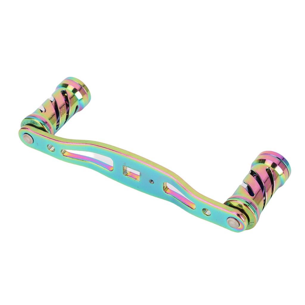 Lure Fishing Reel Handle Aluminum Alloy Baitcasting Reel Modified Double Rocker Arm Handle Grip Spiral Texture Colorful Finish 110mm