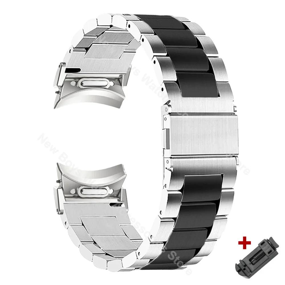 Quick Fit Stainless Steel Band for Samsung Galaxy Watch 7 6 4 5 Pro 40 44mm 45 42 46mm No Gap Strap for Watch6 Classic 43mm 47mm