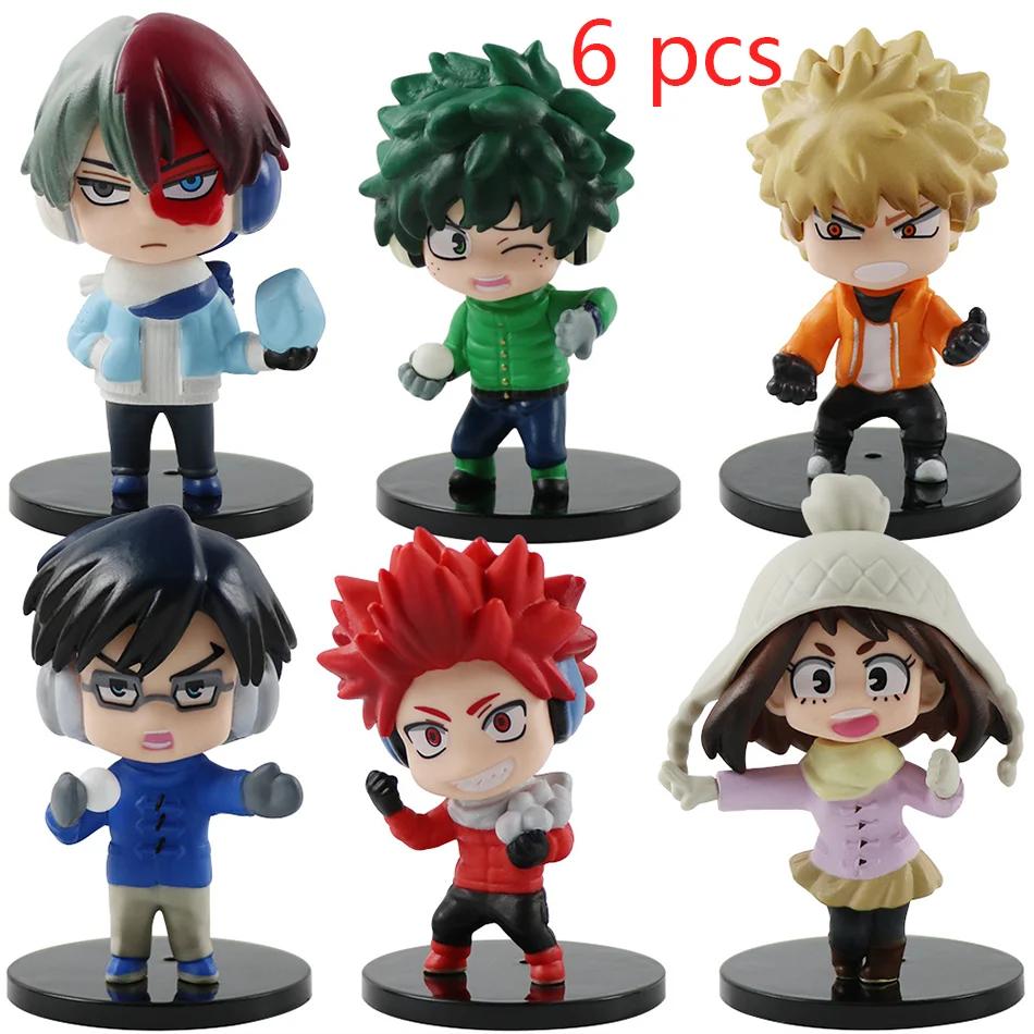 My Hero Academia 9 Pcs Cute Ver. Midoriya All Might Bakugou So Ochaco PVC Action Figure Boku no Hero Gift Doll Modelo 8-10cm