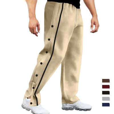 Casual Sports Breasted Pants Men's Autumn Loose Straight Drawstring  Trousers