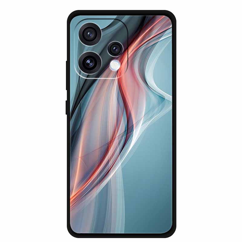 Case For Oppo Reno 15C 5G Colorful Flowers Black Soft Silicone TPU Phone Cases For Oppo Reno15 5G Shells Protection Bumper Funda