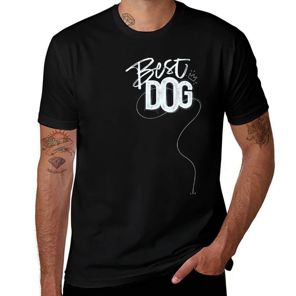 Best Dog Hand Lettering With Arrow Pointing To Heel Position Tshirt Minimalist Casual Short Sleeve Top Tshirt