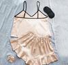 Cute Pajama Set Women Sleeveless Top Elastic Waistband Shorts Comfortable Sleepwear
