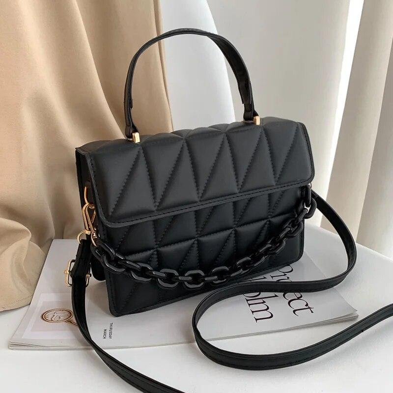 Square Plaid Small Handbags Crossbody Bags For Women  Chain Shoulder Bag For Travel