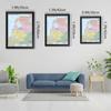 Political Distribution of Three Baltic Countries Map In Russian Language Map Canvas Painting Wall Art Poster School Home Decoration