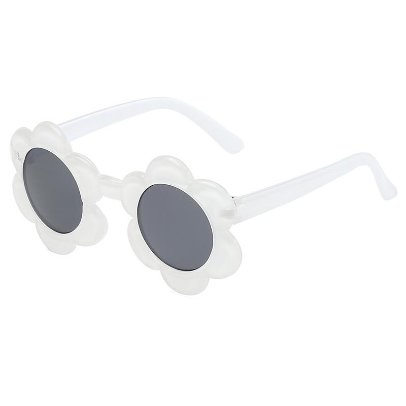 Kids Flower Sunglasses Rainbow Colorful Cute Round Kid Eyewear For Toddler Kids Boy Girls Outdoor Activities