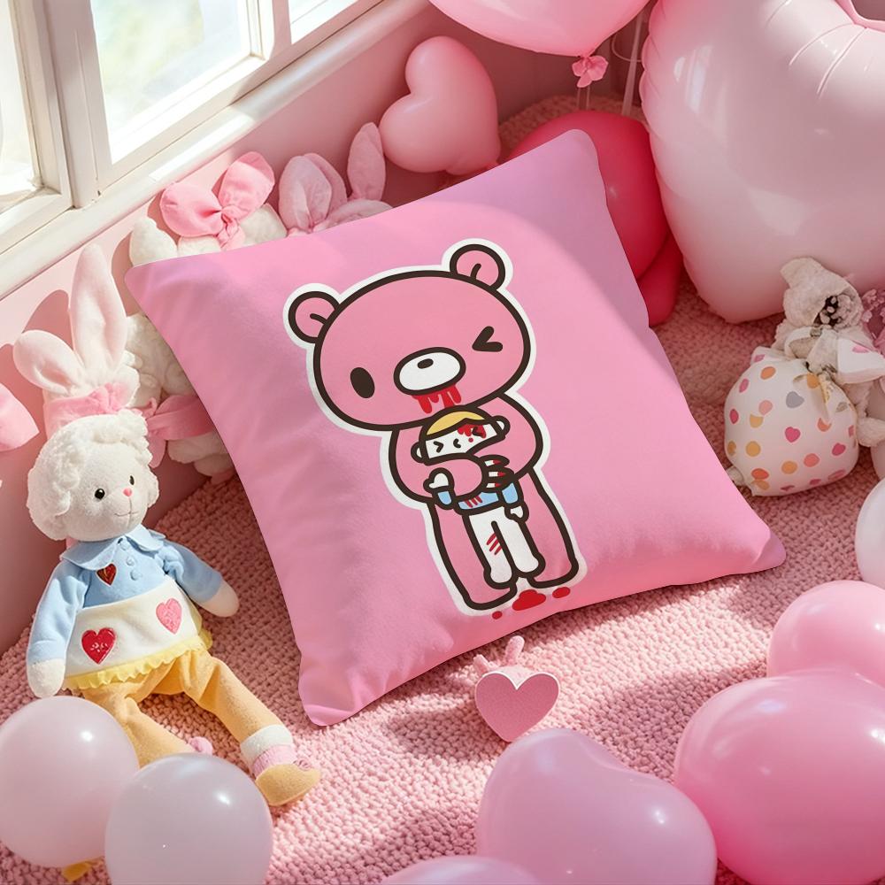 Cartoon G-gloomy Bear Cushion Cover Pattern Printed Pillowcase for Living Room Sofa Cushion Cover & Bedroom Decor