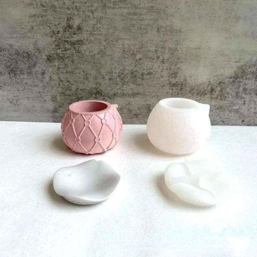 Handmade Creative Shape Molds Storage Jar Silicone Molds For Epoxy Resin Blessing Bag Jar Pottery Plaster Jewelry Storage Box