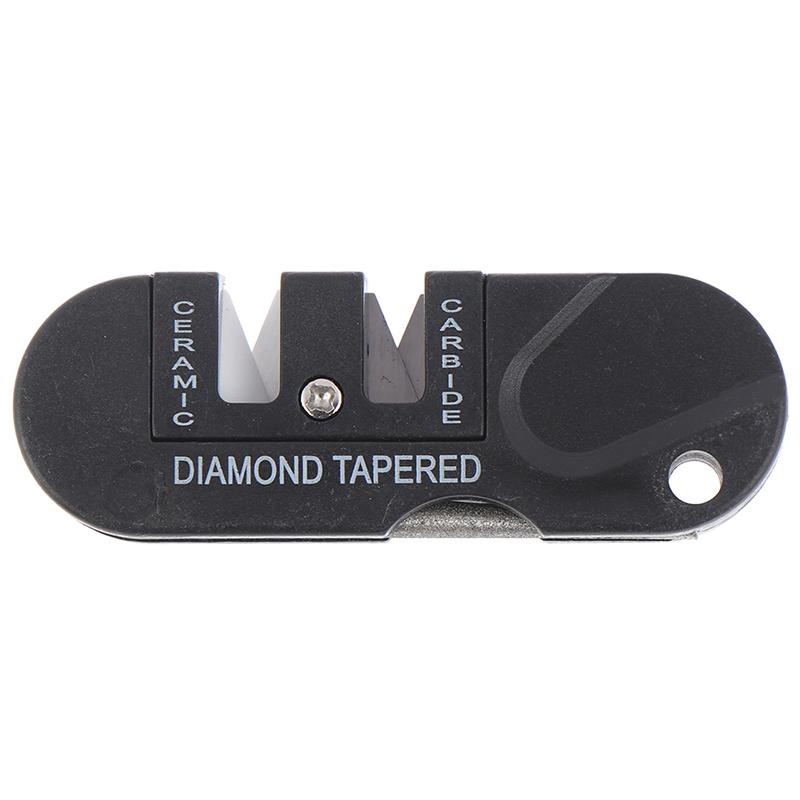 Portable Tungsten Ceramic Carbide Knife Whetstone Sharpener Sharpen Fish Hook Pocket Diamond Tool Camp Hike Outdoor