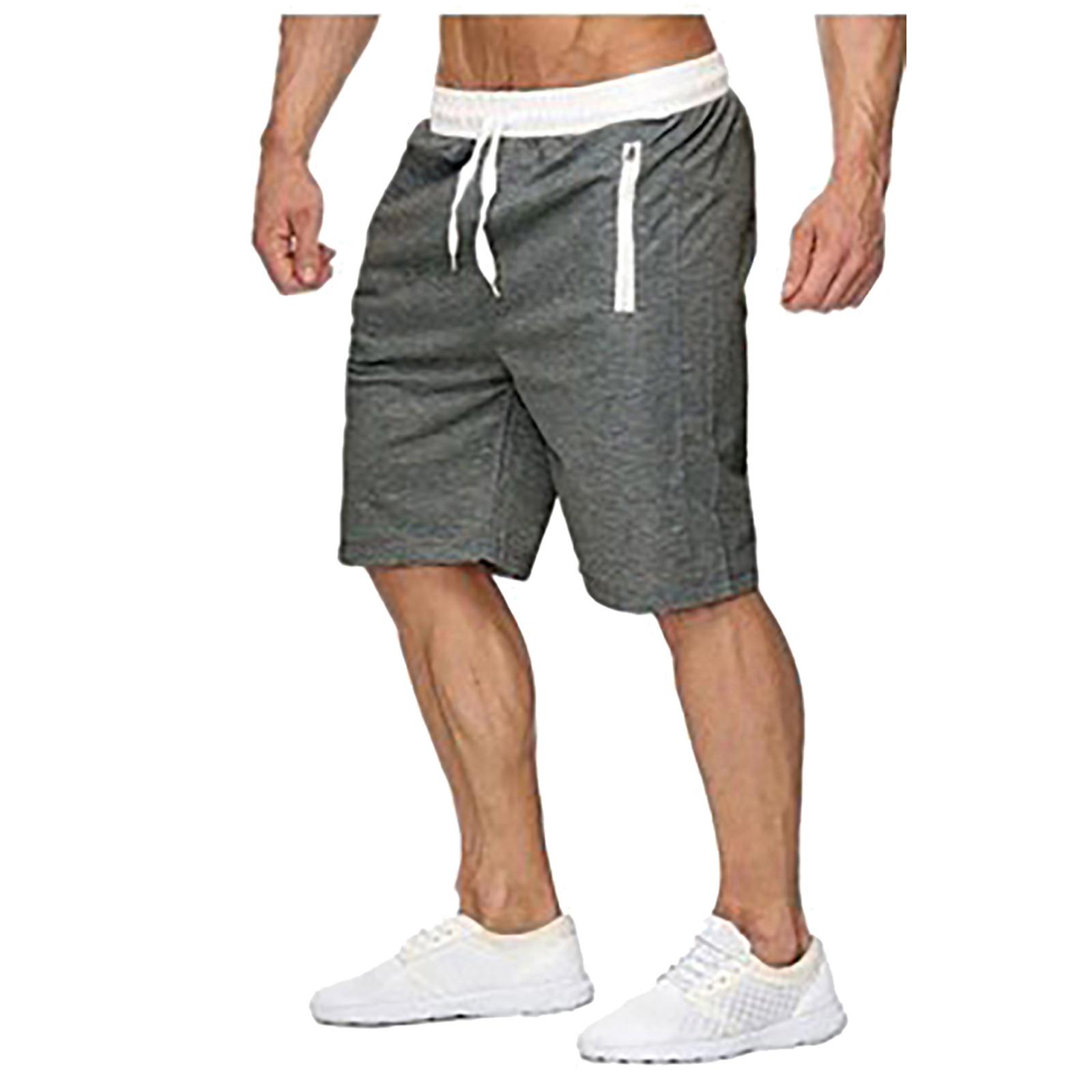 

Men s Summer Sports Casual Zippered Drawstring Shorts In Color XL