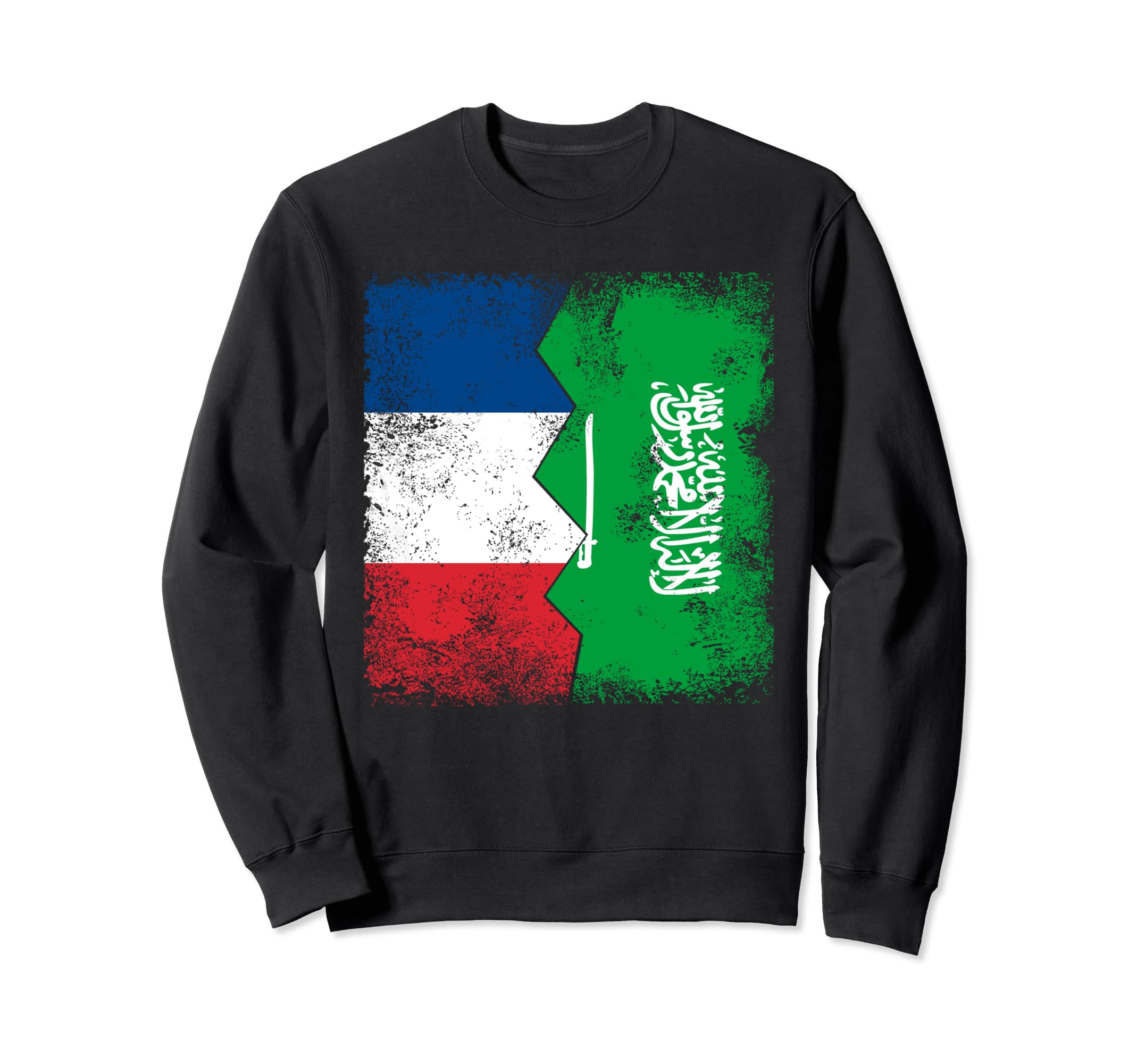 French Saudi Arabian flag half-Saudi Arabian French roots vintage sweatshirt