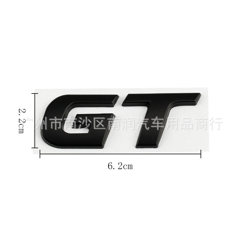 GT 3D Metal Emblem Badge for Rear Trunk Fender Self‑Adhesive Displacement Modified Car Exterior Decor Sticker