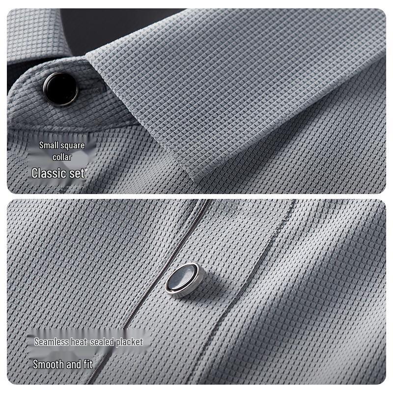 Hodo Men's Anti-bacterial Stretch Long Sleeve Business Casual Polo Shirt