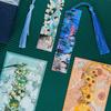 Tassel Pendant Metal Bookmark Metal Floral Painting Bookmark  School Office Supplies