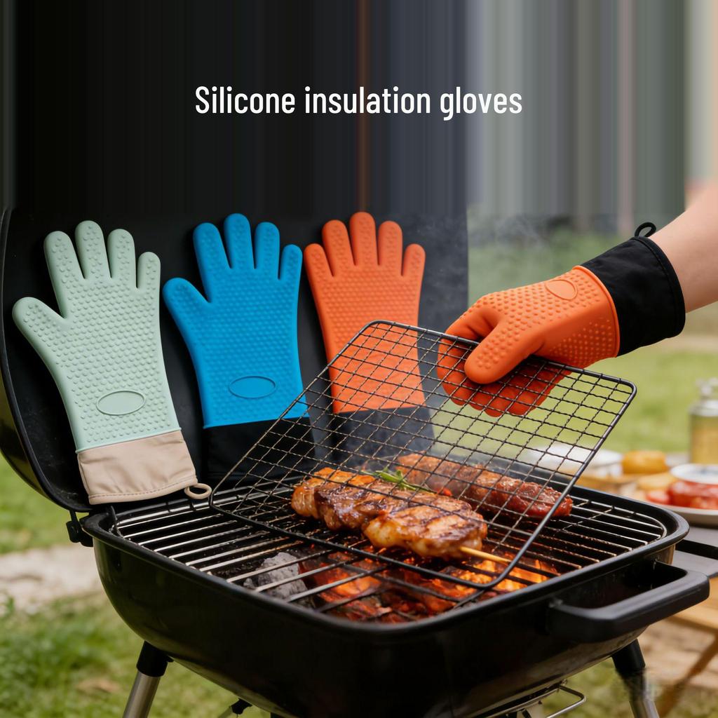 Silicone Heat-Resistant Anti-Scald Oven Gloves for Baking