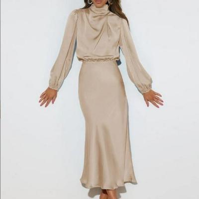 Elegant Satin Long Sleeve Evening Dress for Women - Summer 2023 Collection
