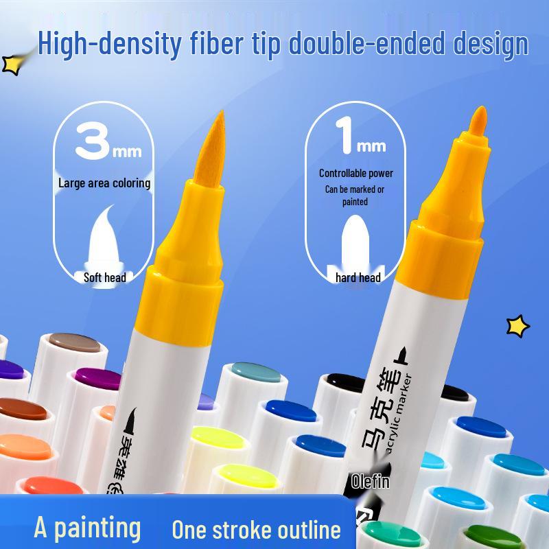 HERO Double-Ended Water-Based Acrylic Markers: Student Art Journal & Children's Drawing Pens