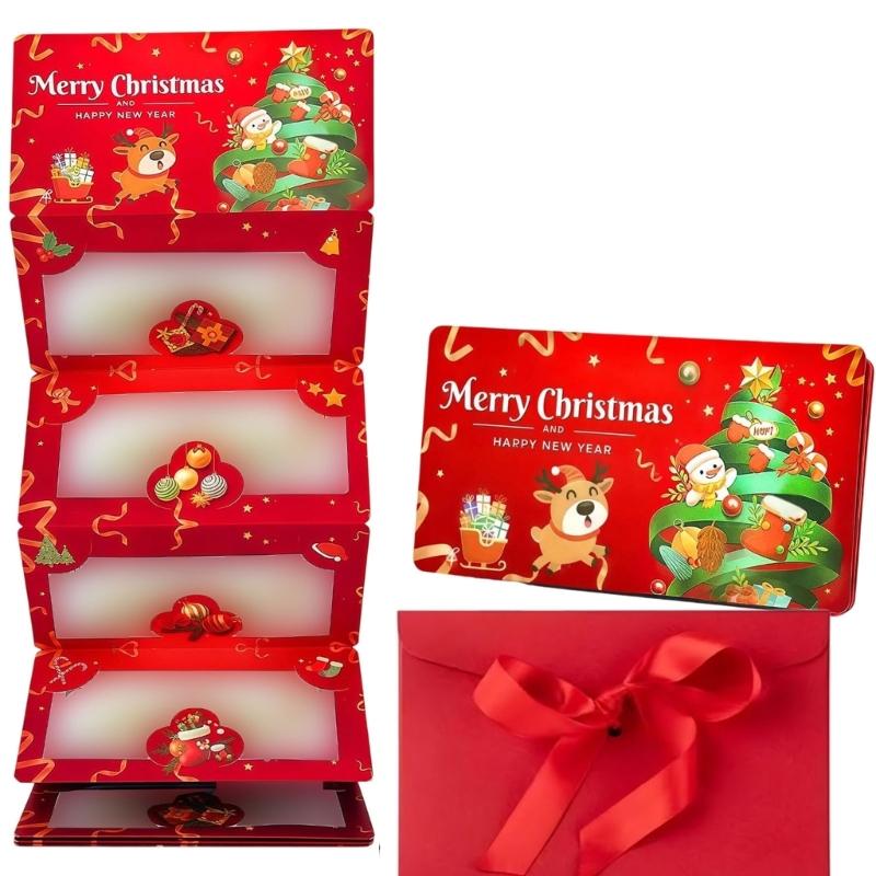 Feiertags-Umschlag mit 6 geheimen Kartentaschen Weihnachts-Geldhalter Unisex Mehrere Fächer Geldhalter