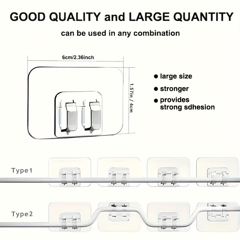 2 Stück Wasserdichte Kunststoff Transparente Haken Sets, Geeignet für Außen Lichterketten Klare Selbstklebende Clips - Perfekt zum Aufhängen von Weihnachtslichtern