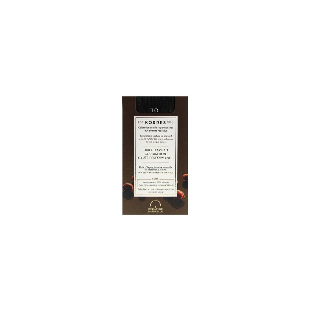 

Стойкая краска для волос Korres Argan Oil Black 1.0