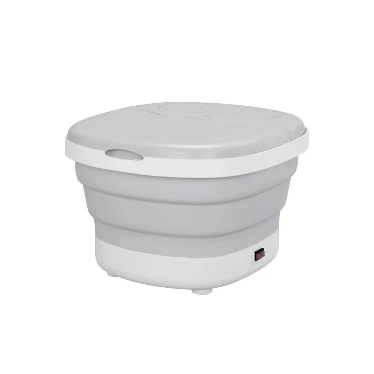 Foldable Foot Bath Massager Smart Roller Massage Portable Bathtub Foaming Foot Soaking with Lid Massage Bucket Collapsible