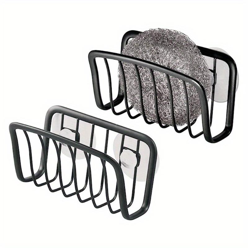 Adjustable sponge and drainage storage rack with suction cups, Space saving kitchen sponge storage rack kitchen sink sponge rack