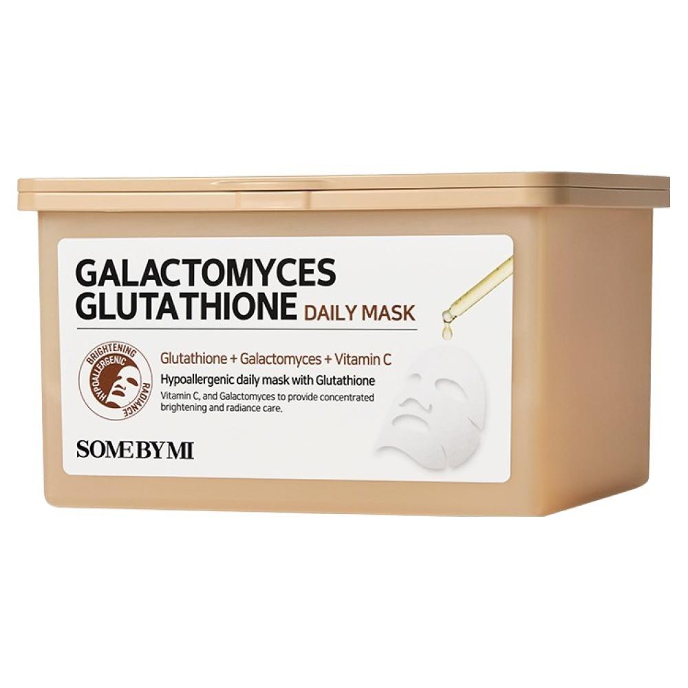 

SOME BY MI Galactomyces Glutathione Daily Mask (30 Sheets) 350ml - Brightening & Glowing Care Vitamin C Hyaluronic Acid Sheet Mask for Radiant Skin