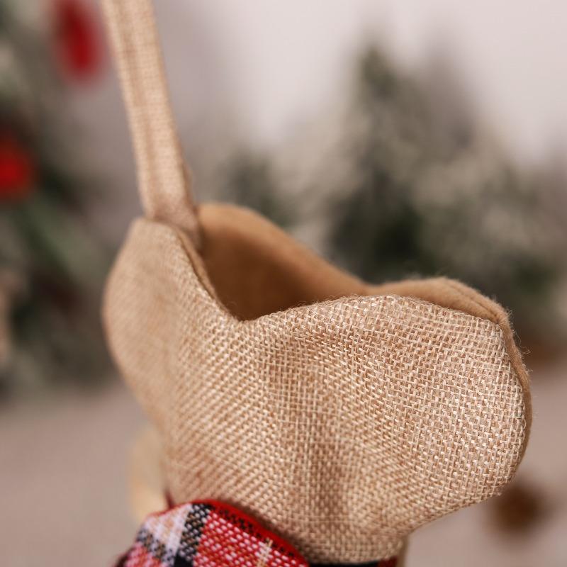 New Christmas Decorations Plaid Bones Pets Christmas Socks Gift Bags Decorative Socks Pendant