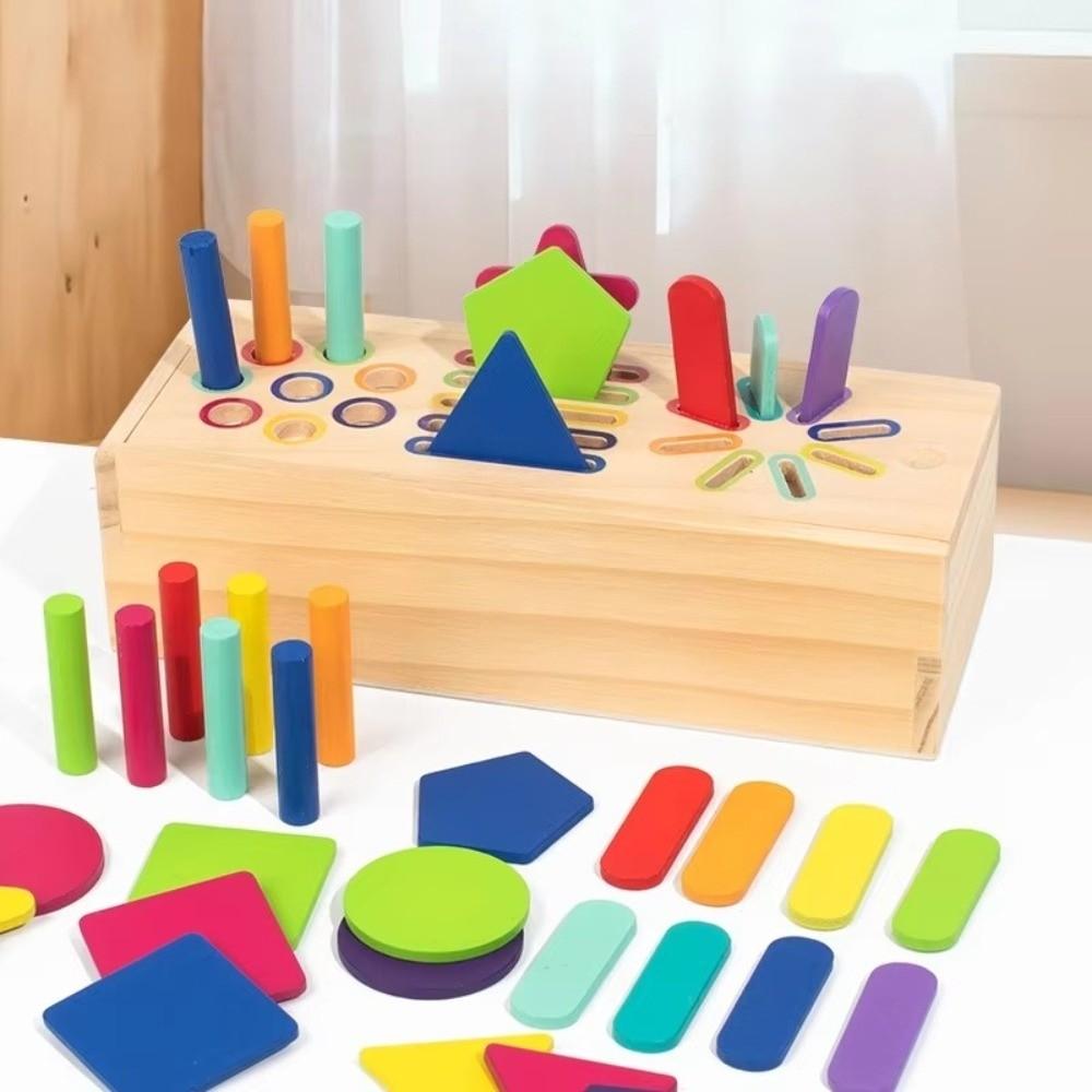 Geometric Solids Montessori Educational Game 3D Shapes Color Shape Sorting Toy Preschool Element