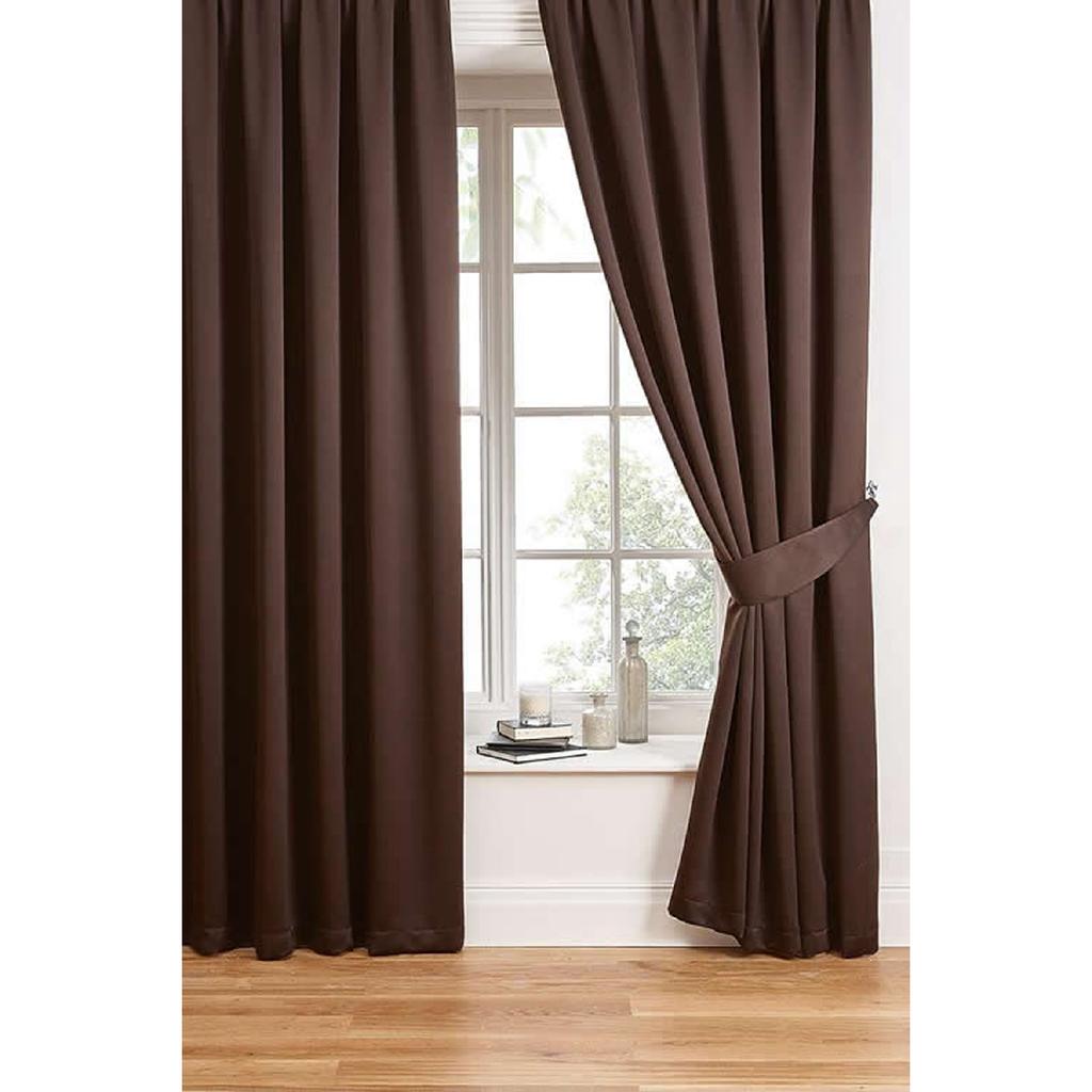 Verdunklungsfreier thermischer brauner Fonds-Vorhang, einflügelig