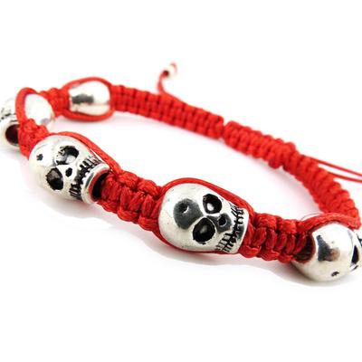 [J3615] - Shambhala Designerarmband 'Skull' Mahagoni