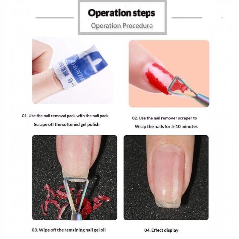 Holographic Stainless Steel Cuticle Pusher Anti-Rust Long Lasting Nail Remover Scraper for Professional Nail Salon Supplies